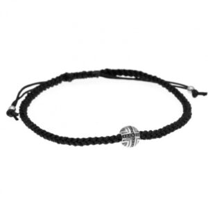 Βραχιόλι ασήμι 925 επιπλατινωμένο με κορδόνι